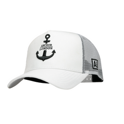 Anchor London Logo Suede Trucker White / black - Anchor London 