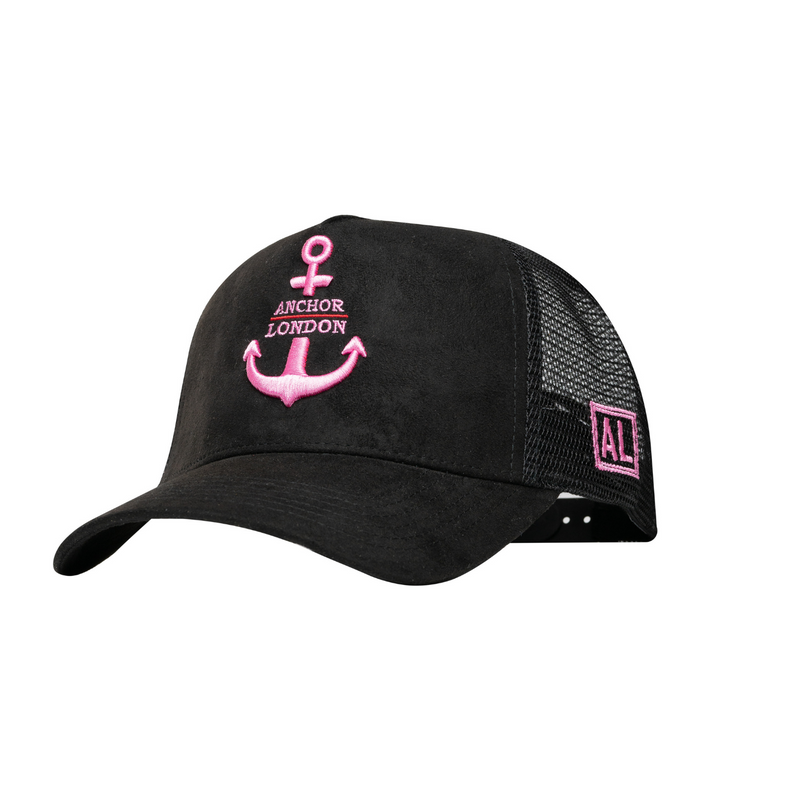 Anchor London Logo Suede Trucker Black Pink - Anchor London 