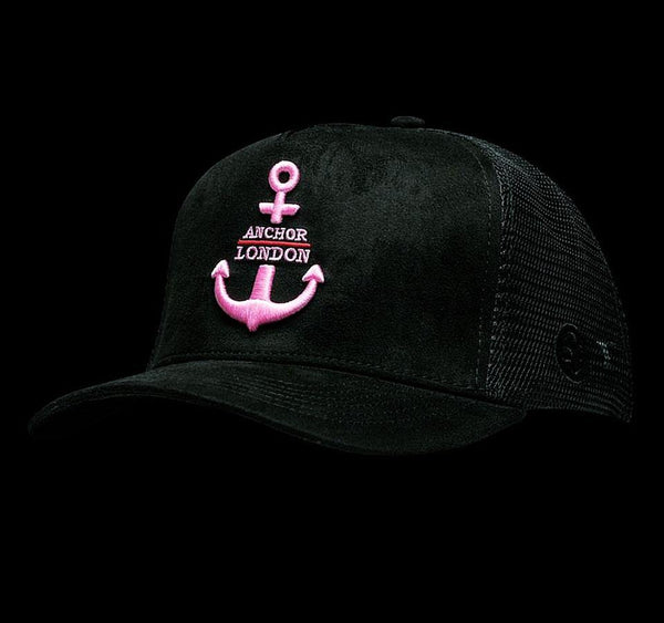 Anchor London Logo Suede Trucker Black Pink - Anchor London 