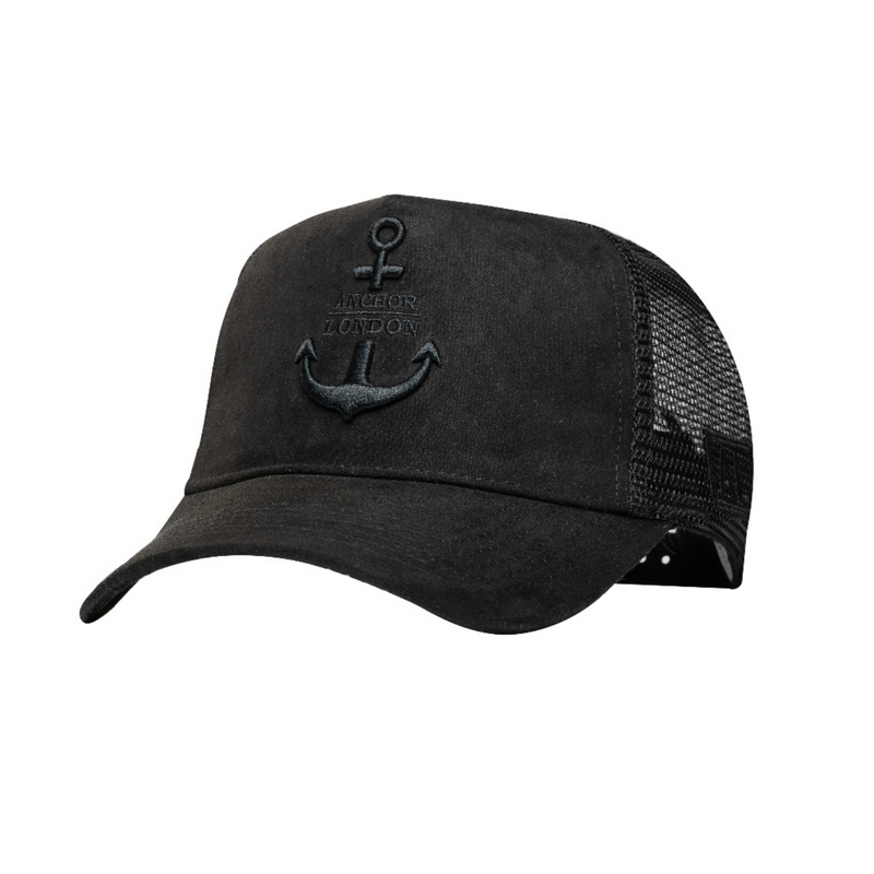 Anchor London Logo Suede Trucker Black - Anchor London 