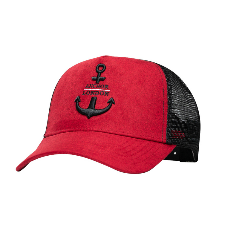 Anchor London Logo Suede Trucker Red/Black - Anchor London 