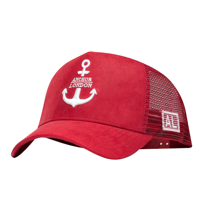 Anchor London Logo Suede Trucker Red / White - Anchor London 